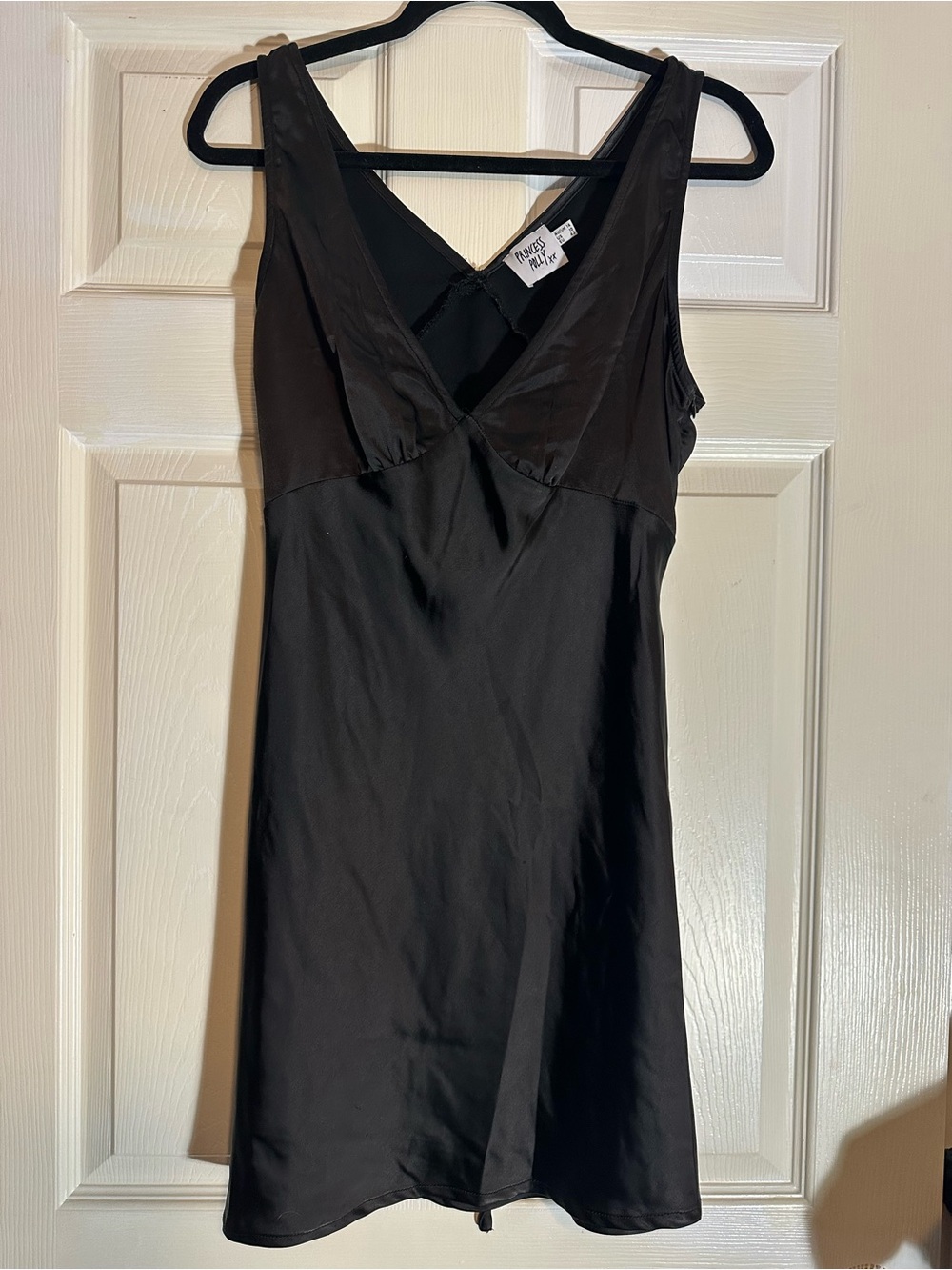 Princess Polly Black Satin Slip Dress